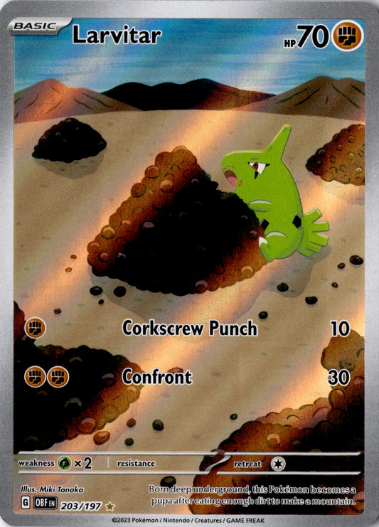 Larvitar - #203/197 ⭐️ -  Scarlet & Violet - Obsidian Flames